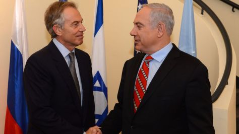  Netanyahu (right) meets with Middle East Quartet envoy Tony Blair at the Prime Minister's residence in Jerusalem. Credit: Kobi Gideon / GPO 